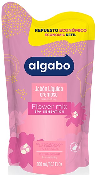 ALGABO JABON LIQUIDO FLOWER DP 300ml x12