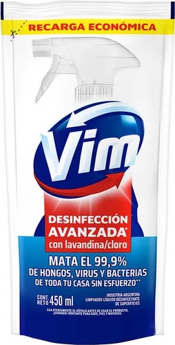 VIM DESINFECTANTE LAVAND/CLORO DP 450ml x15