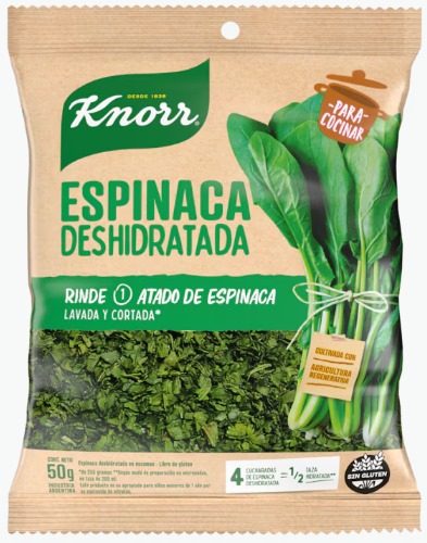 KNORR VEGETALES DESHIDRATADOS ESPINACA 50gr x12
