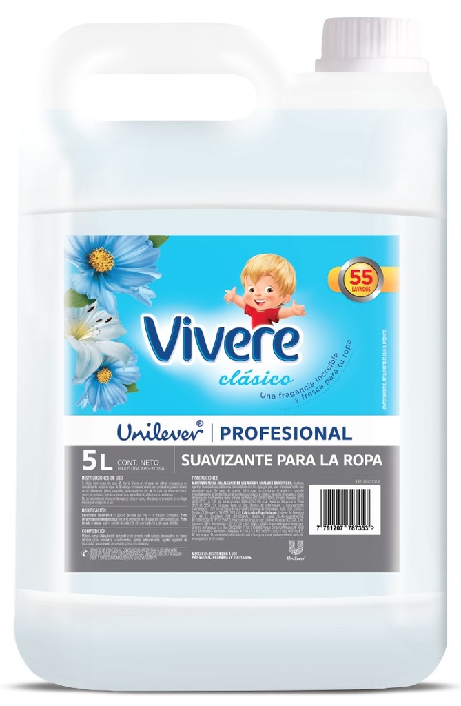 VIVERE SUAVIZANTE CLASICO PRO BOT 5L x4