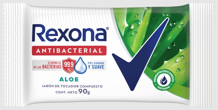 REXONA JABON ANTIBACTERIAL ALOE 90gr x108