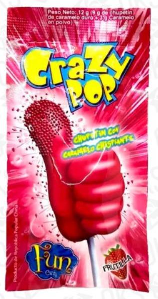 DISPLAY CHUPETIN CRAZY POP FRUTILLA 20u (B/10)