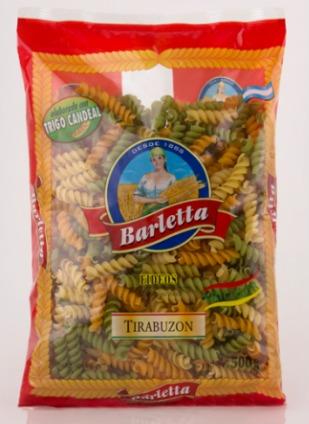 BARLETTA FIDEOS TIRABUZON TRICOLOR 500gr x12