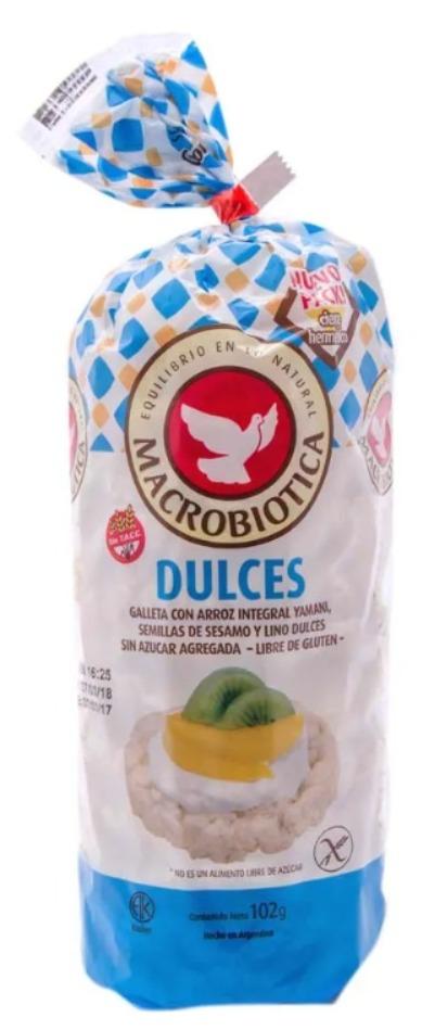 MACROBIOTICA GALLETA ARROZ DULCE 102 gr x12