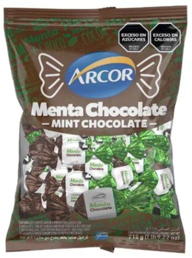 ARCOR CARAMELO MENTA CHOCOLATE 715gr x6