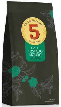 5 HISPANOS CAFE TOSTADO MOLIDO SUAVE 250gr x12