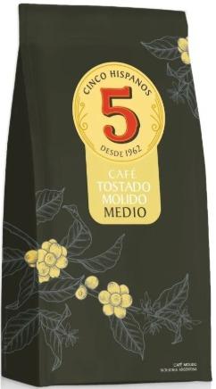 5 HISPANOS CAFE TOSTADO MOLIDO MEDIO 250gr x12