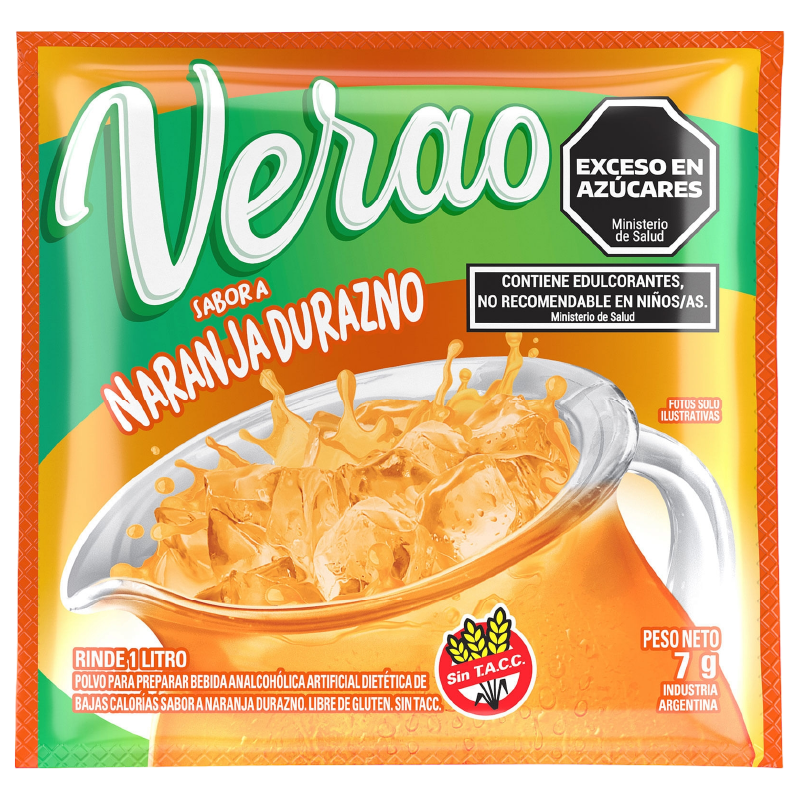 JUGO VERAO NARANJA DURAZNO 16x20x7gr