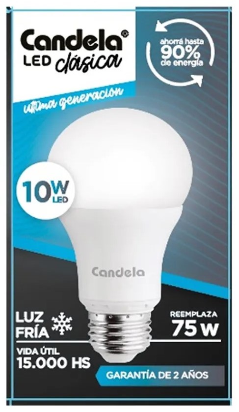 CANDELA LAMPARA LED 10W FRIA x50