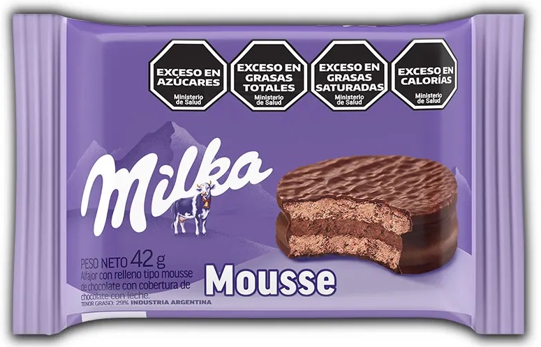ALFAJOR MILKA MOUSSE SIMPLE 54U X 42 GRS.