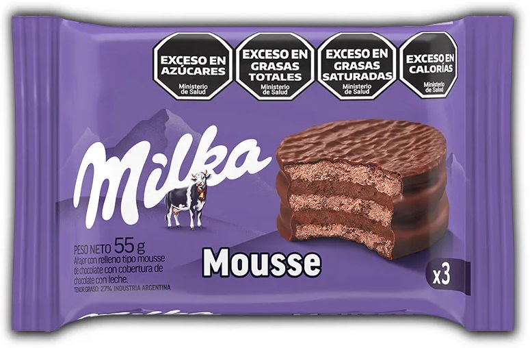 ALFAJOR MILKA MOUSSE TRIPLE 36U X 55 GRS.