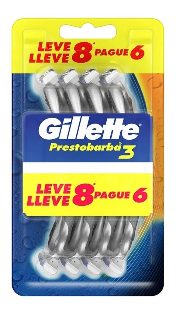 GILLETTE PRESTOBARBA 3 FILOS (PACK 8 X 18)
