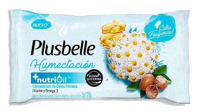 PLUSBELLE JABON HUMECTACION X3 120gr x27