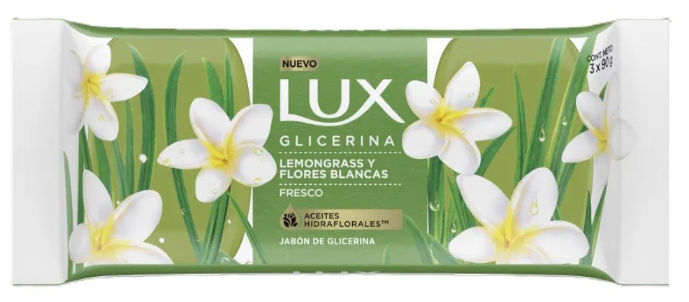 LUX JABON GLICERINA LEMON Y FLORES X3 90gr X36