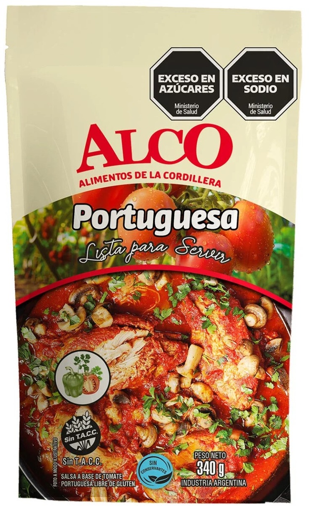 ALCO SALSA PORTUGUESA L/GLUTEN 340gr x12