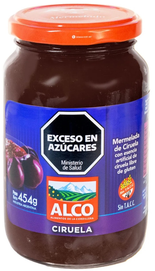 ALCO MERMELADA FRASCO CIRUELA 454gr x12