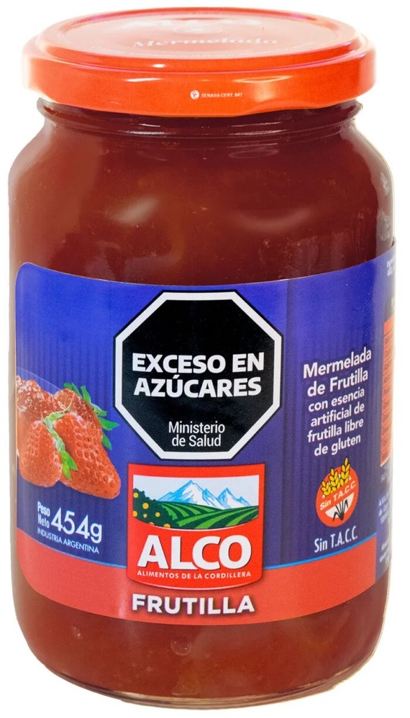 ALCO MERMELADA FRASCO FRUTILLA 454gr x12