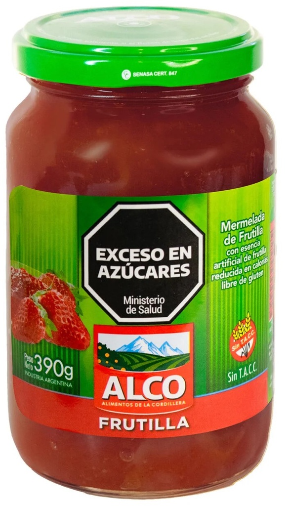ALCO MERMELADA FRASCO LIGHT FRUTILLA 390gr x12