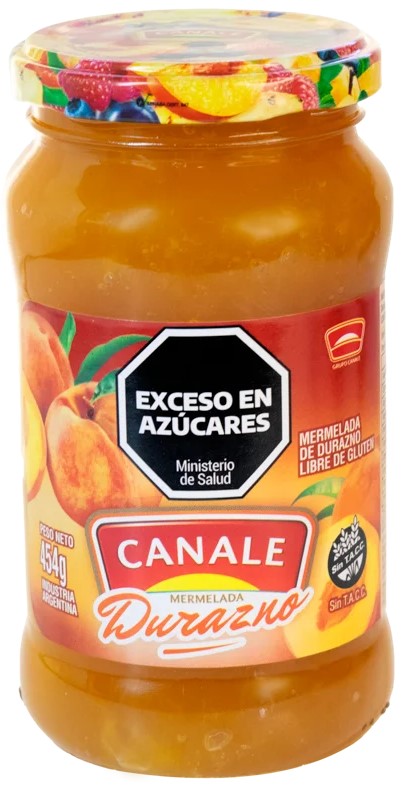 CANALE MERMELADA FRASCO DURAZNO 454gr x12
