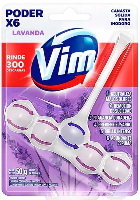 VIM CANASTA INODORO RIMBLOCK LAVANDA 50gr x9