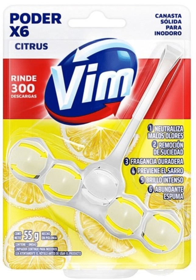VIM CANASTA INODORO RIMBLOCK CITRUS 50gr x9