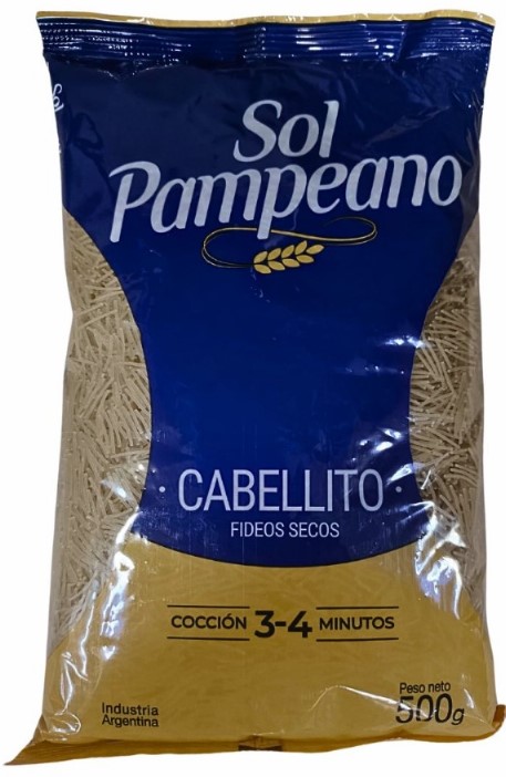 SOL PAMPEANO FIDEOS CABELLITO 500gr x15