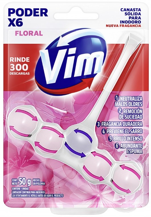 VIM CANASTA INODORO RIMBLOCK FLORAL 50gr x9