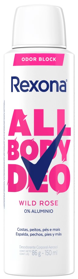 REXONA DEO MUJER ALL BODY WILD ROSE 150ml x12