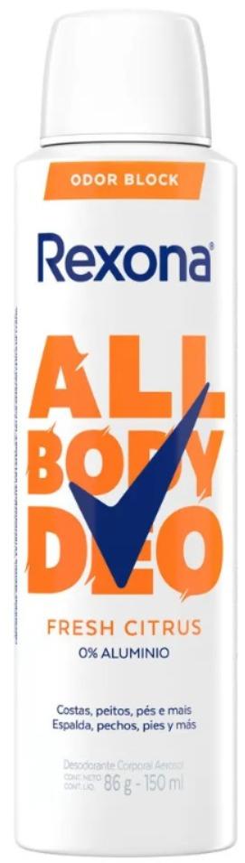 REXONA DEO MUJER ALL BODY FRESH CITRUS 150ml x12