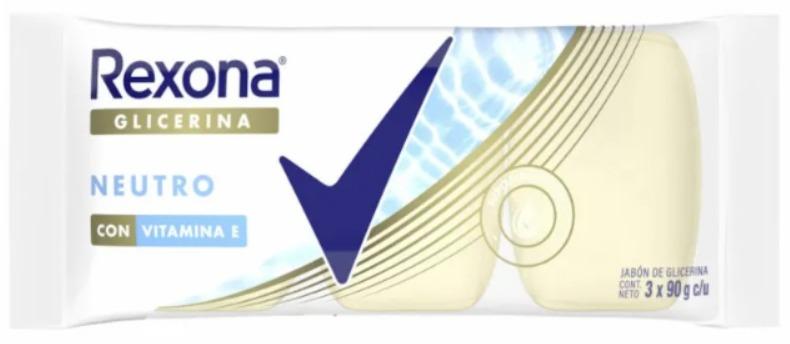REXONA JABON GLICERINA NEUTRO x3 90gr x36