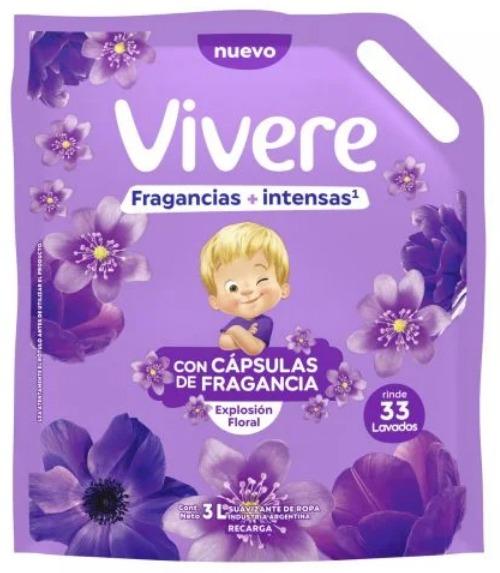 VIVERE SUAVIZANTE MAS INTENSO EXP FLORAL DP 3L x4