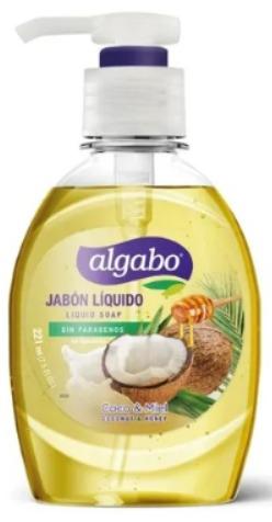 ALGABO JABON LIQUIDO C/PIC COCO Y MIEL 221ml x18