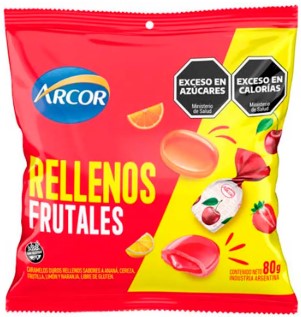 ARCOR CARAMELO RELLENO FRUTAL 80gr x48