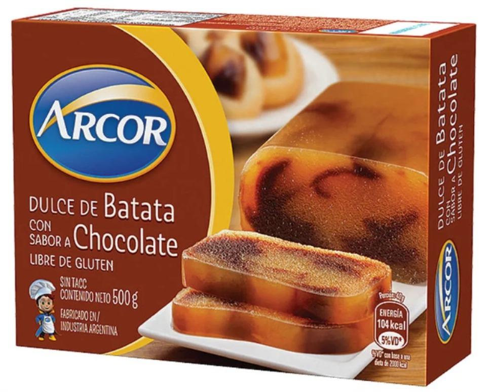 ARCOR DULCE DE BATATA / CHOCOLATE ESTUCHE 500gr x12