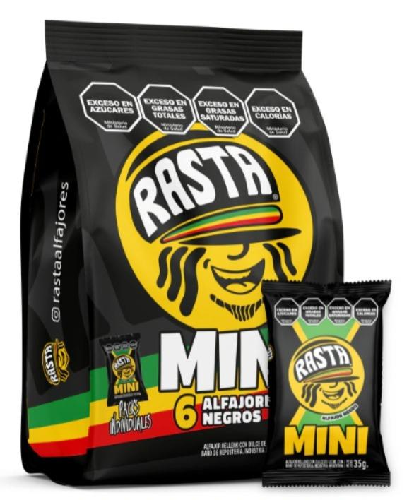 RASTA MINI ALFAJOR NEGRO 210gr x6