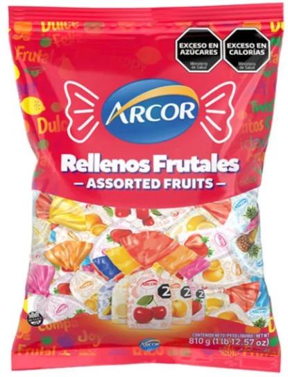 ARCOR CARAMELOS RELLENOS FRUTALES 810gr x6