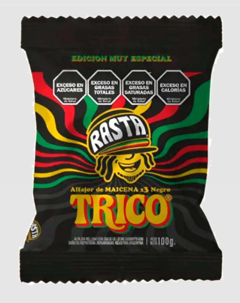 RASTA ALFAJOR MAIZENA TRICO x3  NEGRO 100gr x14