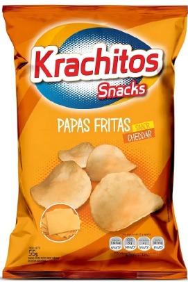 KRACHITOS PAPAS FRITAS TRADICIONALES SABOR CHEDAR 55gr x24