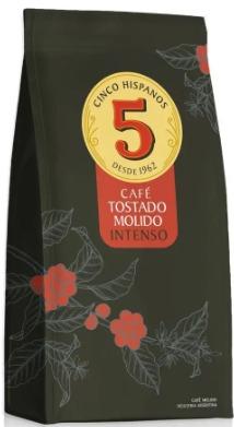 5 HISPANOS CAFE TOSTADO MOLIDO INTENSO 250gr x12