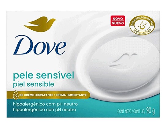 DOVE JABON PIEL SENSIBLE 90gr x48