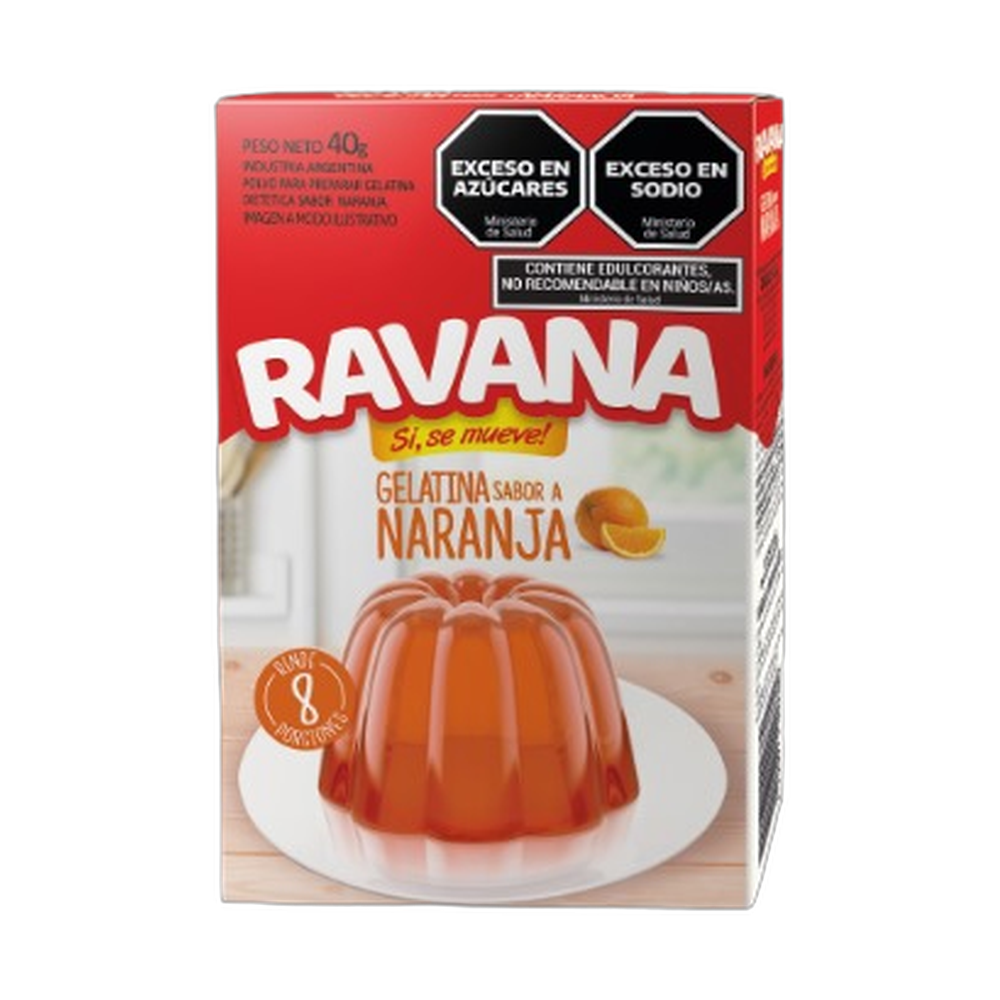 RAVANA GELATINA NARANJA 40gr x12