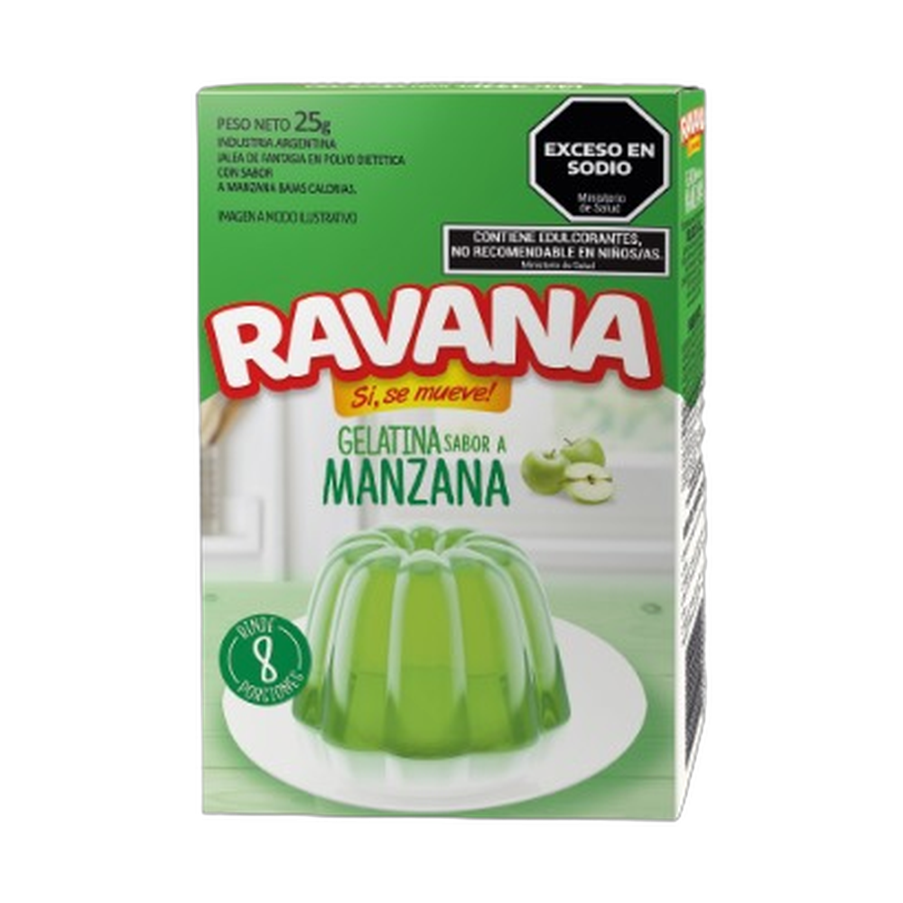 RAVANA GELATINA DIET MANZANA 25gr x12