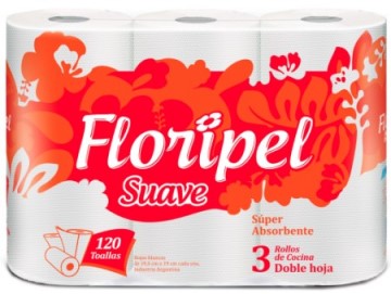[2321] ROLLO DE COCINA FLORIPEL BLANCO 10x3 40P