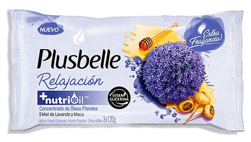 [3166] PLUSBELLE JABON RELAJACION X3 120GR X27