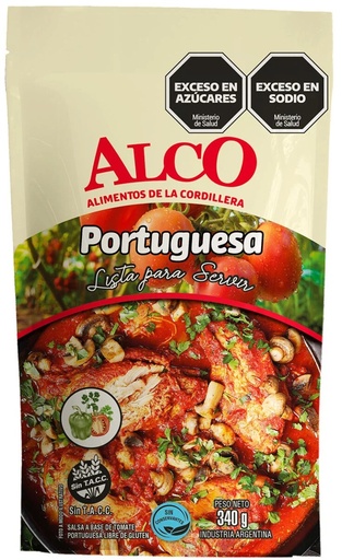 [3577] ALCO SALSA PORTUGUESA L/GLUTEN 340gr x12