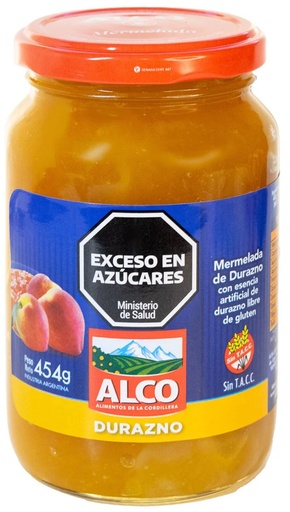 [3583] ALCO MERMELADA FRASCO DURAZNO 454gr x12