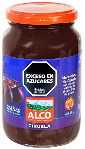 [3584] ALCO MERMELADA FRASCO CIRUELA 454gr x12