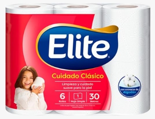 [4282] ELITE PAPEL HIG CUIDADO CLASICO 6x30mt x10