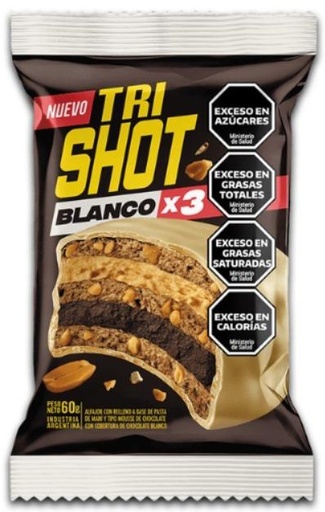 [4383] SHOT ALFAJOR TRIPLE BLANCO 60gr x36