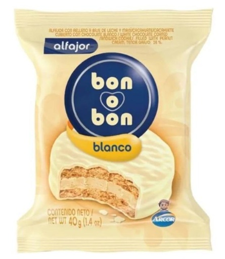 [4534] BON O BON ALFAJOR BLANCO 40gr x40